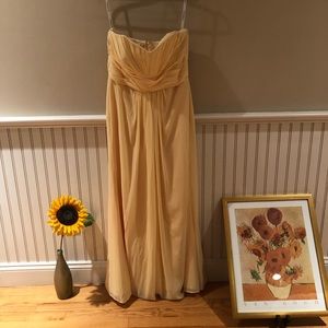 David’s Bridal Yellow Strapless Dress